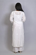 Maroon Viscose Kurti with Resham Thread Jaal Work