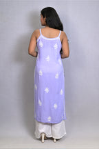 Lemon Meringue Yellow Spaghetti Kurti with Ghas Pati Work