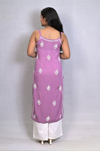 Lemon Meringue Yellow Spaghetti Kurti with Ghas Pati Work