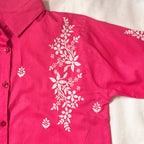 NOOR-E-ISHQ Chikankari Shirt Pink