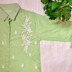 NOOR-E-ISHQ Chikankari Shirt Pista Green