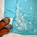 NOOR-E-ISHQ Chikankari Shirt Pista Green