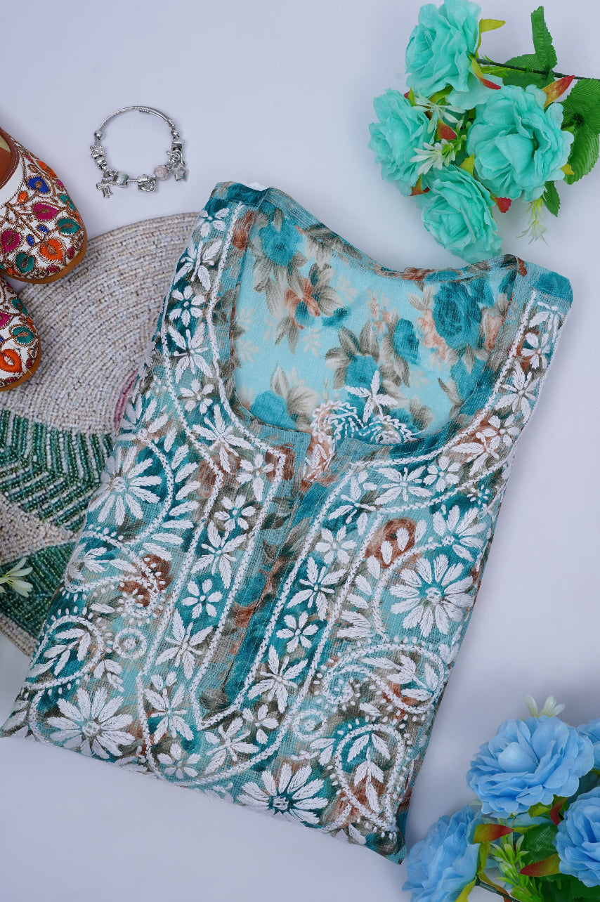 Noor-e-Kota Chikankari kurta
