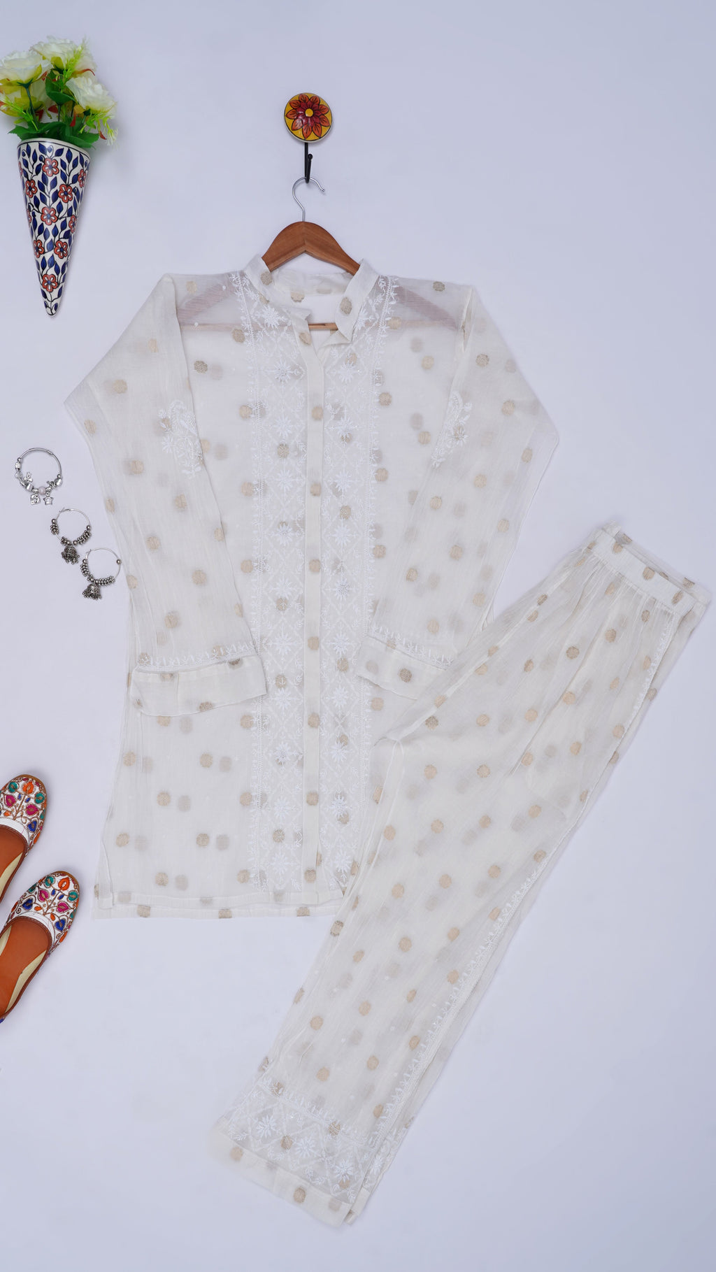 Noor-e-Ivory Chikankari  Cord Set