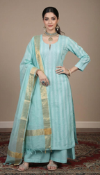 Opal  Mul Chanderi Dress Material
