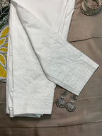 Noor Hand-Embroidered Cotton Stretch Pants