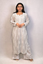 Chanderi Kurti With Ghaspati Work