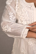 Chanderi Kurti With Ghaspati Work