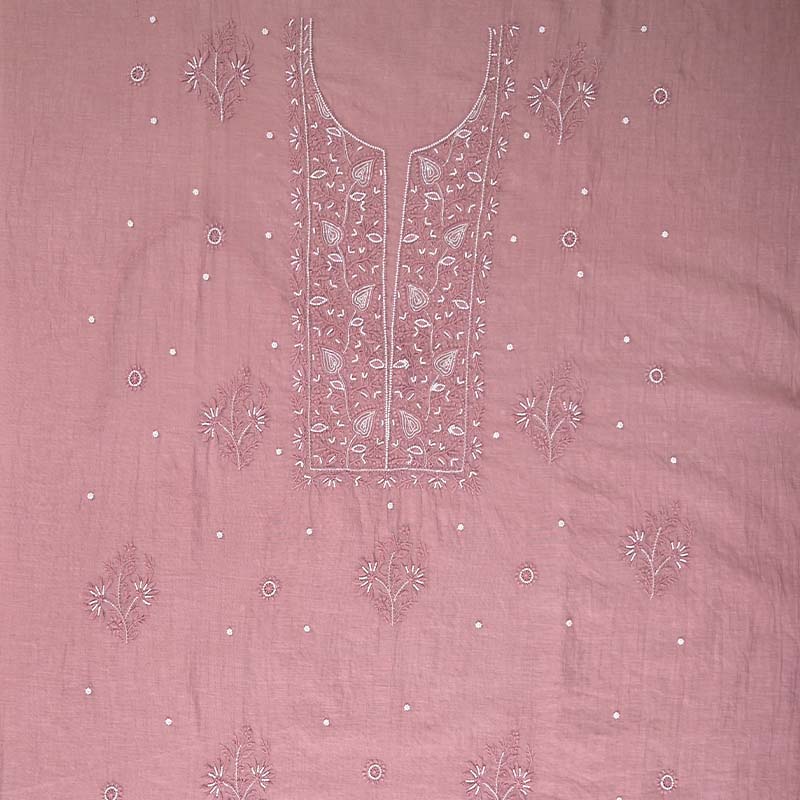 Rosy Brown Mal Chanderi Dress Material