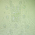 Light Moss Green Mal Chanderi Dress Material