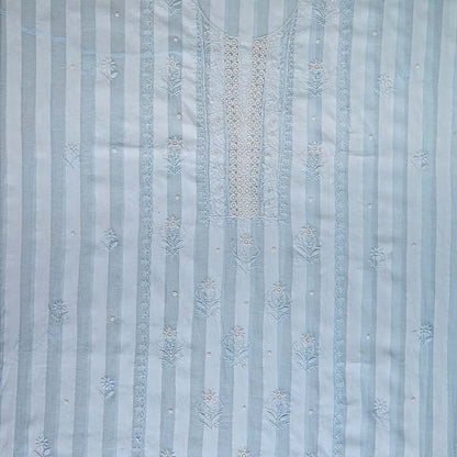 Pastel Blue Mal Chanderi Dress Material