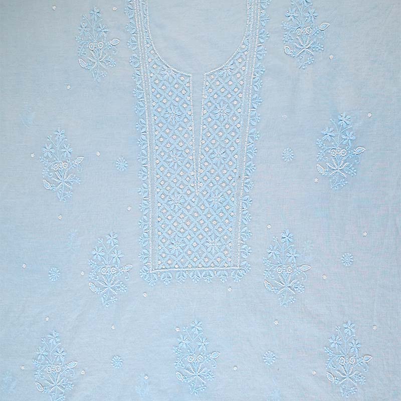 Beau Blue Mal Chanderi Dress Material
