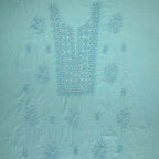 Steel Teal Mal Chanderi Dress Material