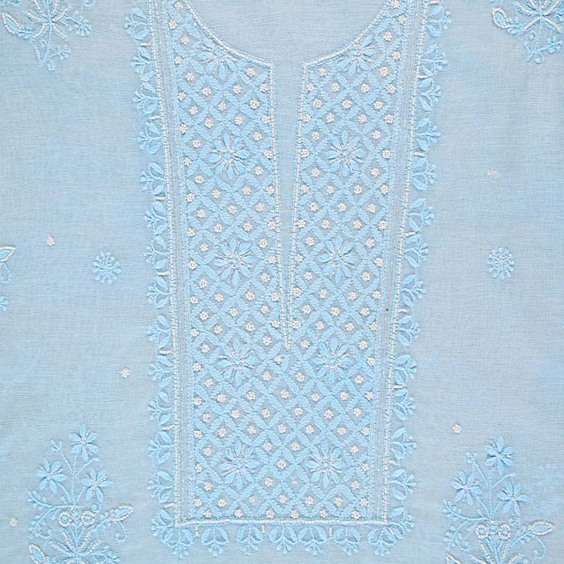 Beau Blue Mal Chanderi Dress Material