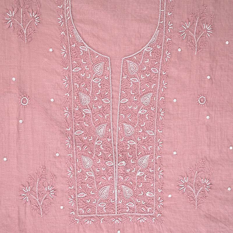 Rosy Brown Mal Chanderi Dress Material