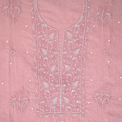 Rosy Brown Mal Chanderi Dress Material