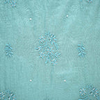 Steel Teal Mal Chanderi Dress Material