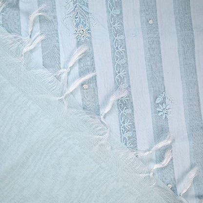 Pastel Blue Mal Chanderi Dress Material