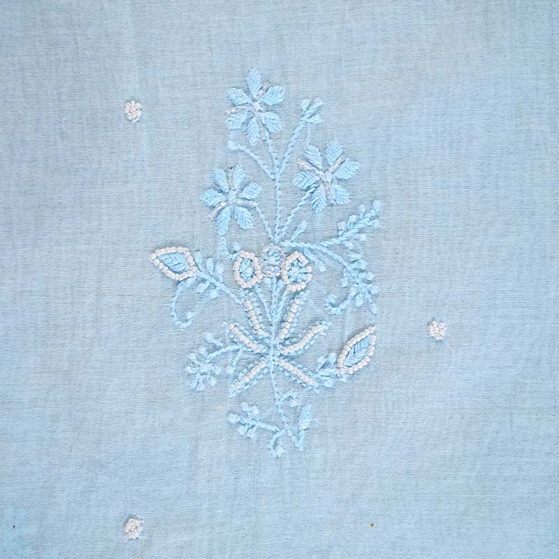 Beau Blue Mal Chanderi Dress Material