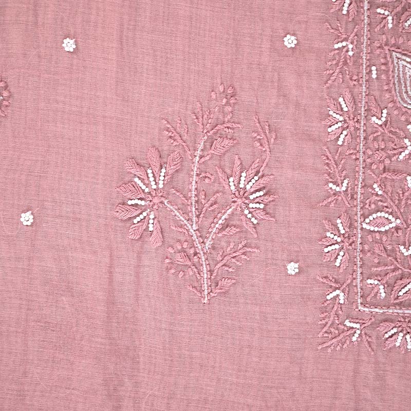 Rosy Brown Mal Chanderi Dress Material