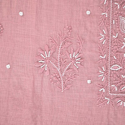Rosy Brown Mal Chanderi Dress Material