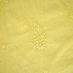 Maize Yellow Mal Chanderi Dupatta Set  | Embroidery | Cutdana Work
