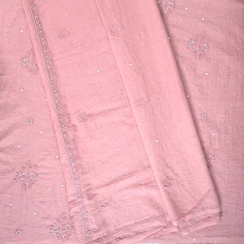 Rosy Brown Mal Chanderi Dress Material