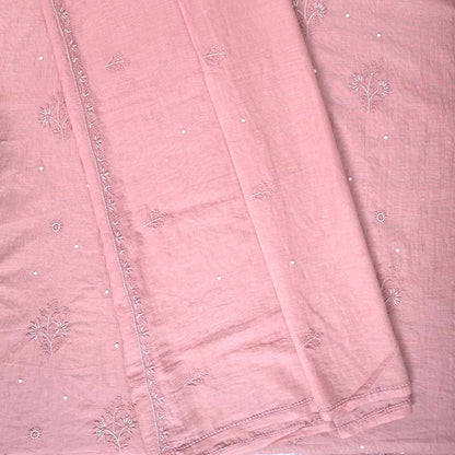 Rosy Brown Mal Chanderi Dress Material