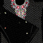 Rich Black Mukaish Viscose Parsi Work