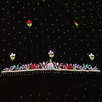 Rich Black Mukaish Viscose Parsi Work