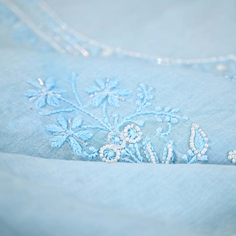 Beau Blue Mal Chanderi Dress Material