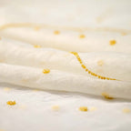 White with Yellow Pure Organza Parsi Work