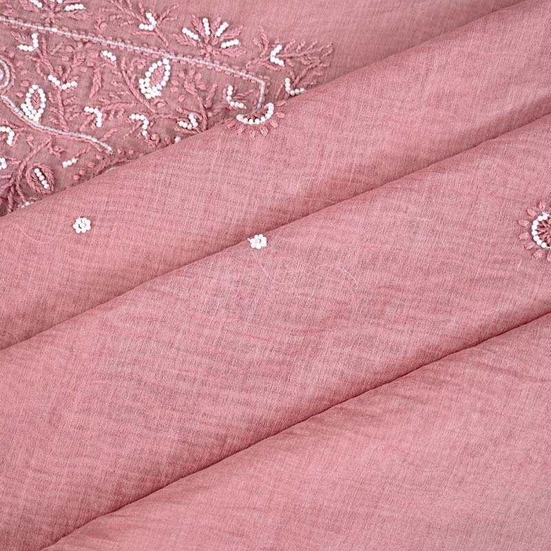 Rosy Brown Mal Chanderi Dress Material