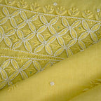 Maize Yellow Mal Chanderi Dupatta Set  | Embroidery | Cutdana Work