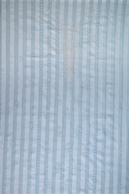 Pastel Blue Mal Chanderi Dress Material
