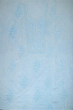 Sky Blue Pearl Mal Chanderi Dress Material