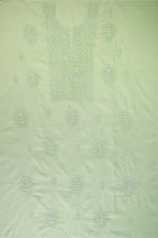Light Moss Green Mal Chanderi Dress Material