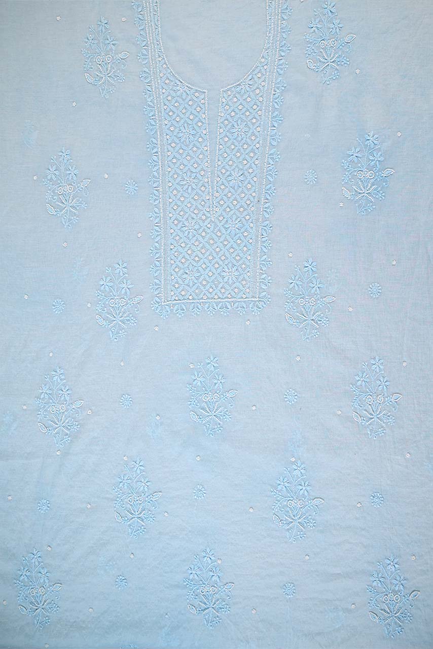 Beau Blue Mal Chanderi Dress Material