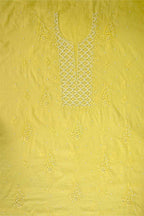 Maize Yellow Mal Chanderi Dupatta Set  | Embroidery | Cutdana Work