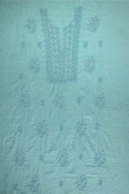 Steel Teal Mal Chanderi Dress Material