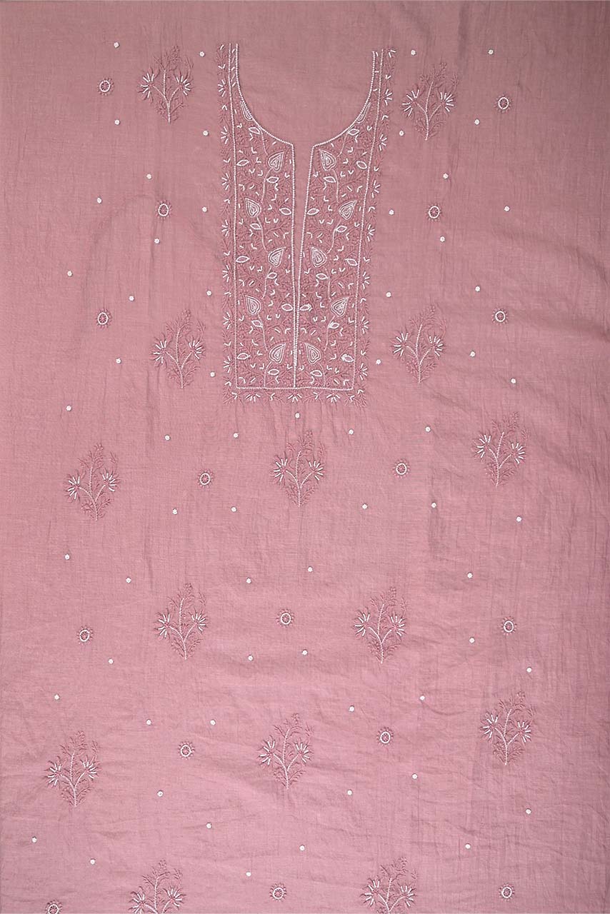 Rosy Brown Mal Chanderi Dress Material