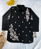 NOOR-E-ISHQ Chikankari Shirt Red