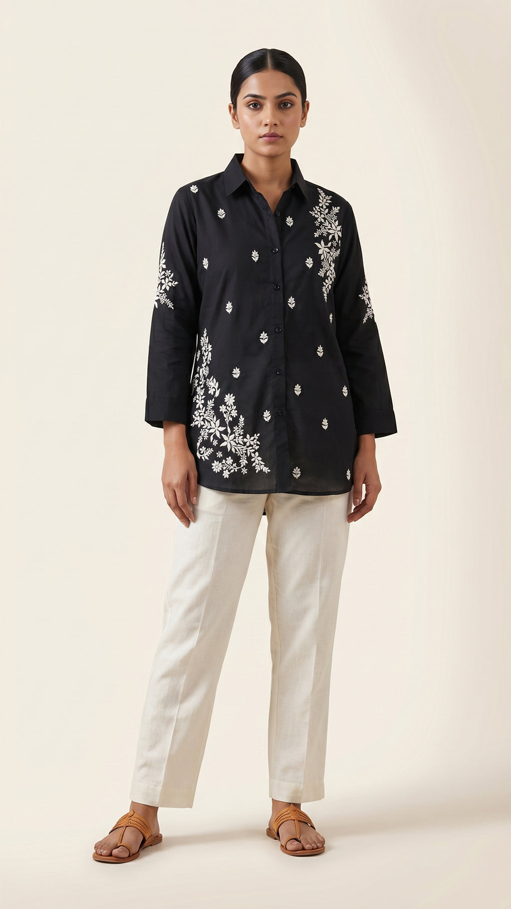 NOOR-E-ISHQ Chikankari Shirt Red