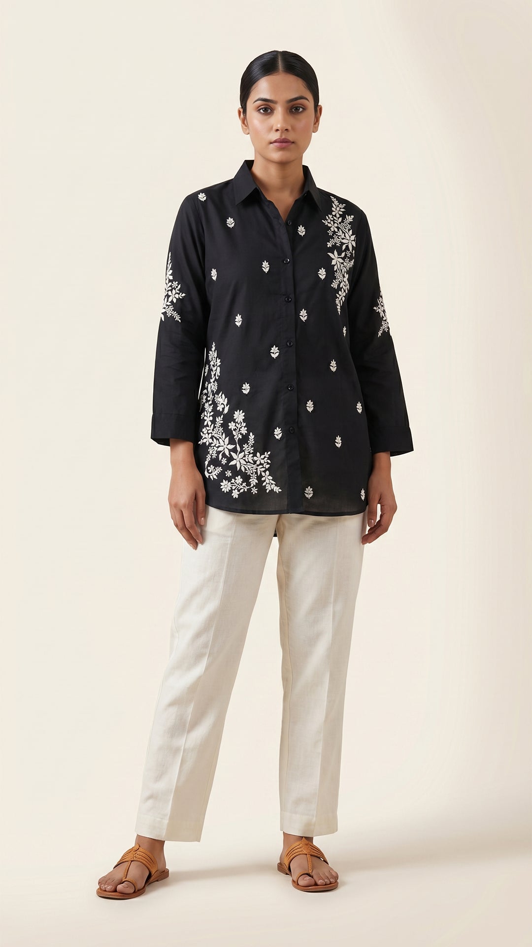 NOOR-E-ISHQ Chikankari Shirt Red
