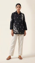 NOOR-E-ISHQ Chikankari Shirt black