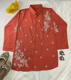 NOOR-E-ISHQ Chikankari Shirt Red