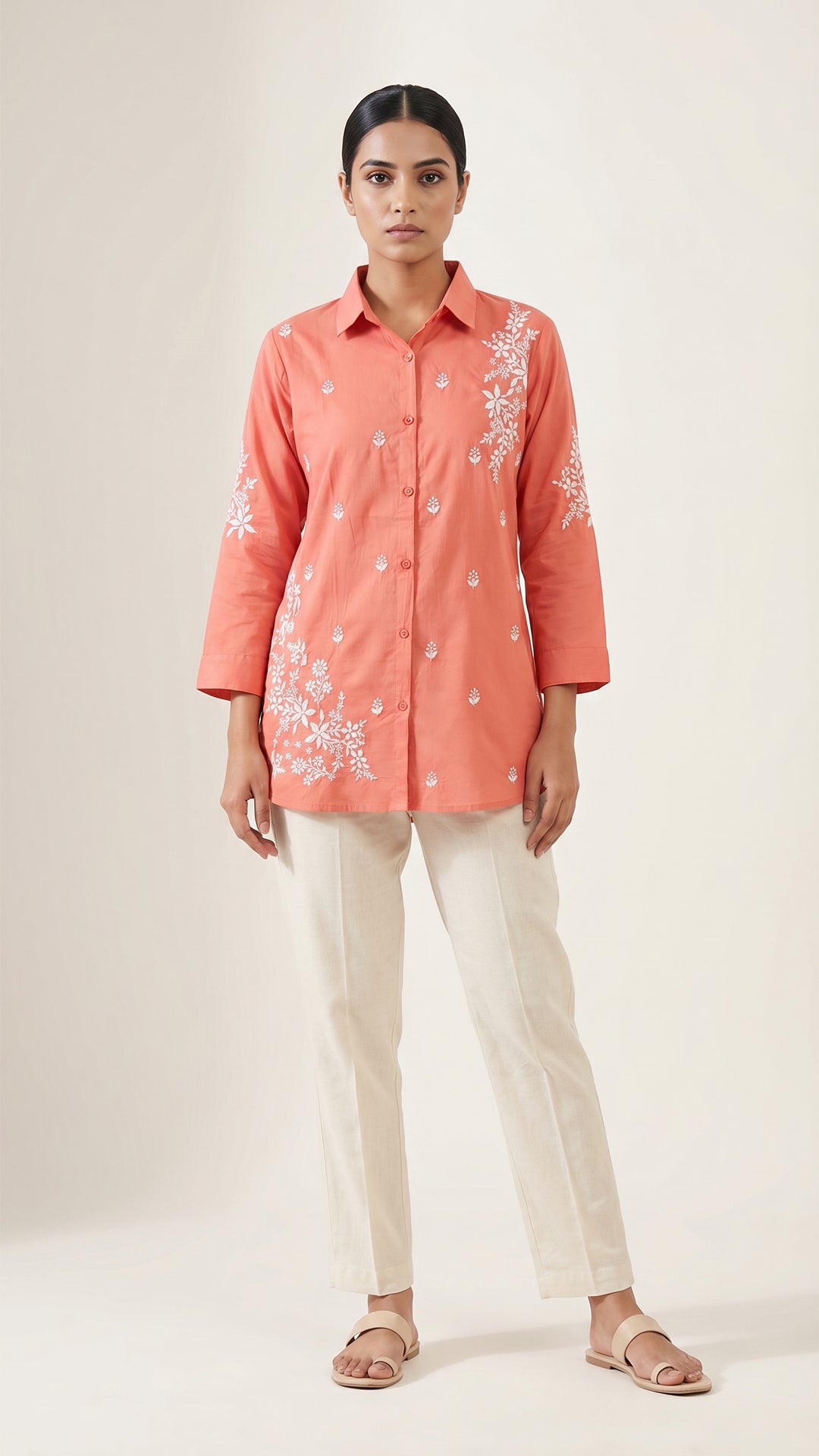 NOOR-E-ISHQ Chikankari Shirt Red