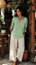 NOOR-E-ISHQ Chikankari Shirt Peach