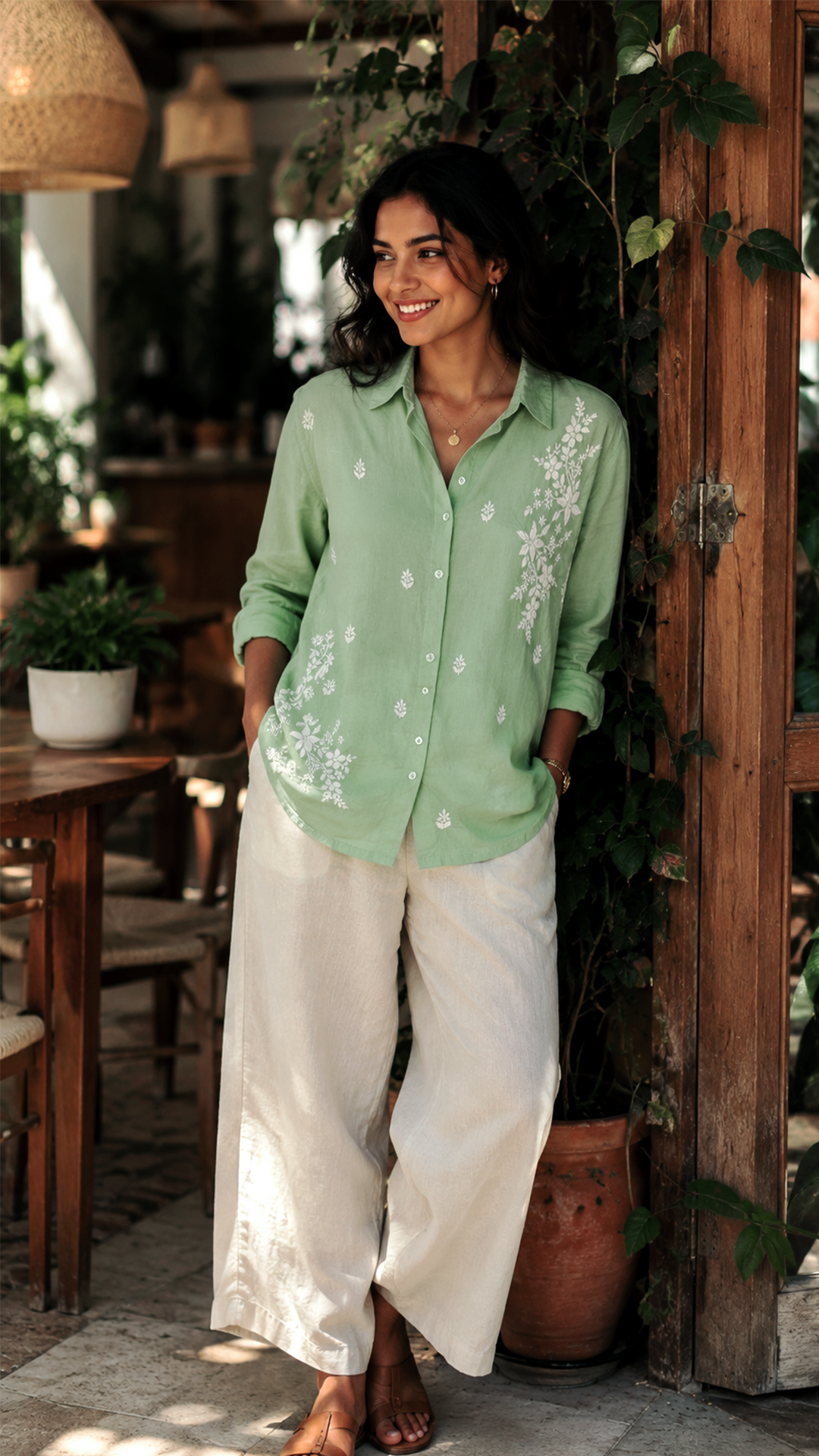 NOOR-E-ISHQ Chikankari Shirt Peach